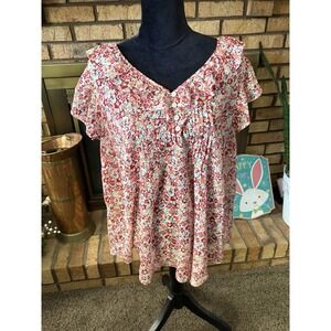 Torrid Plus Size 3X Ruffle Floral Top